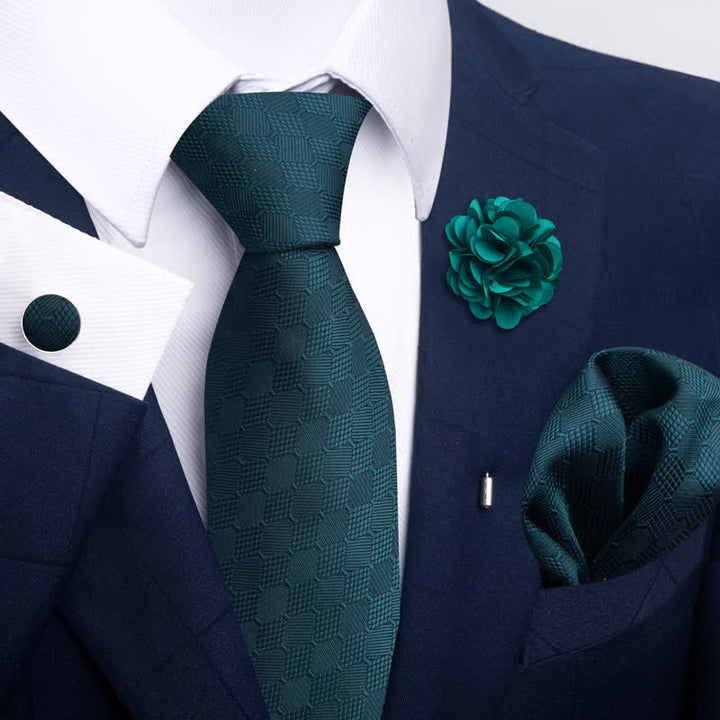 Set di 4 cravatte da uomo della serie Gentle Dark Green