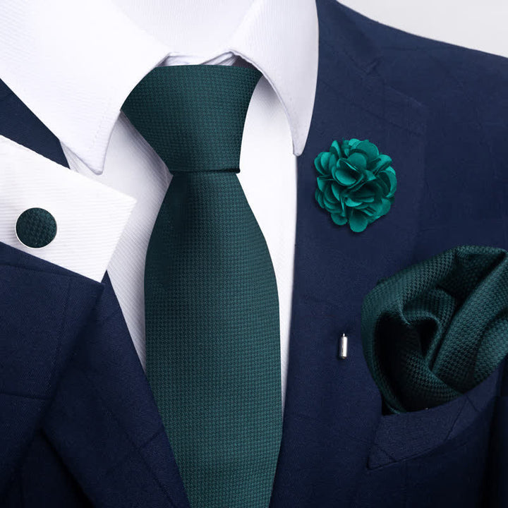Set di 4 cravatte da uomo della serie Gentle Dark Green