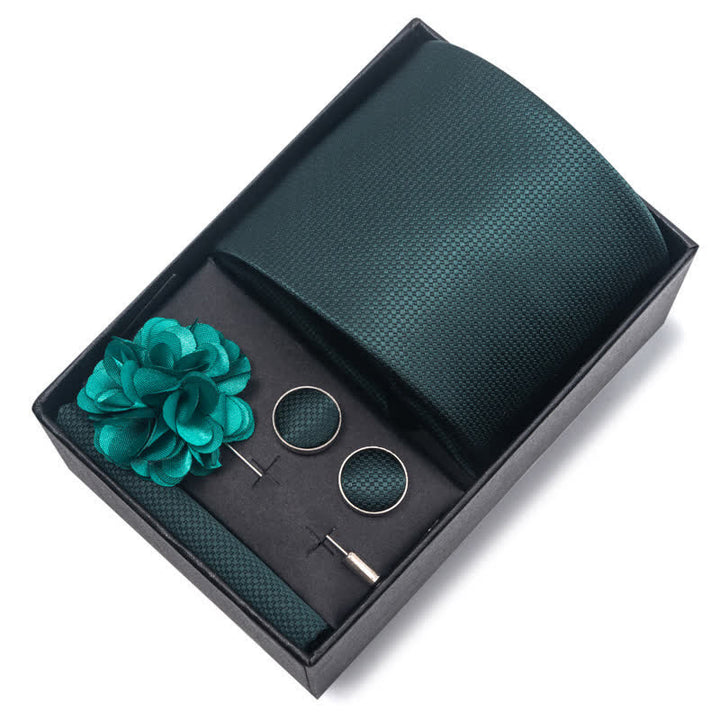 Set di 4 cravatte da uomo della serie Gentle Dark Green - image 5