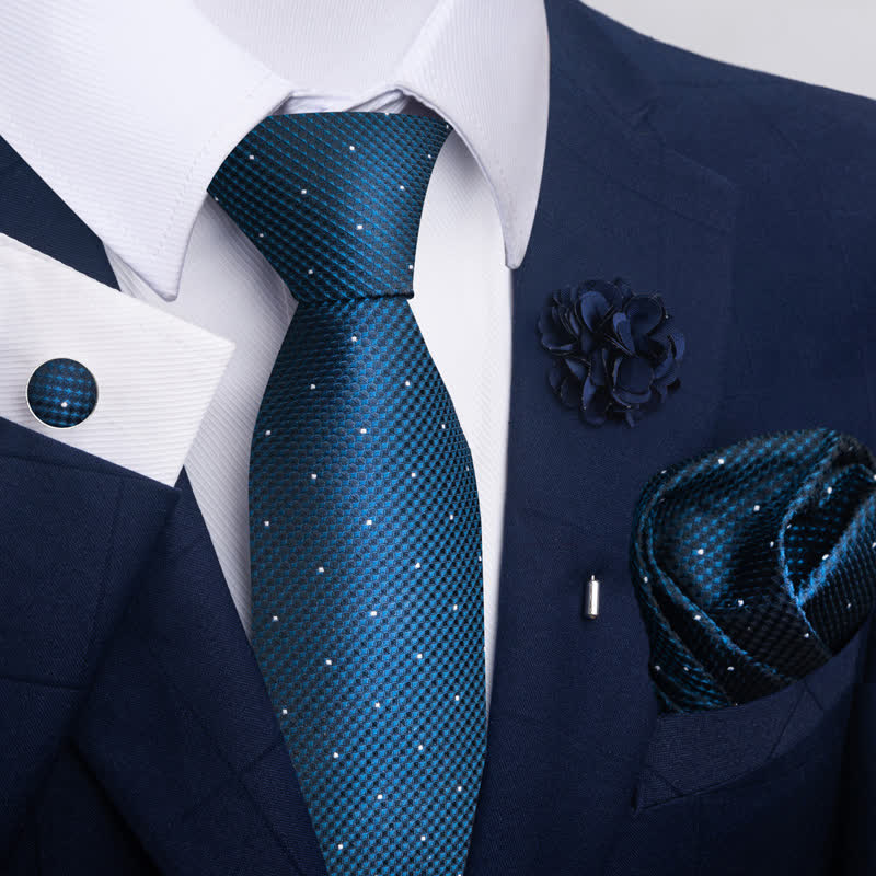 Set di 4 cravatte da uomo della serie Gentle Dark Green - Stile n. 2 - image 2