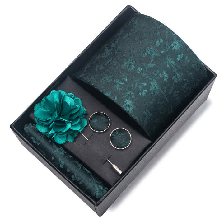 Set di 4 cravatte da uomo della serie Gentle Dark Green