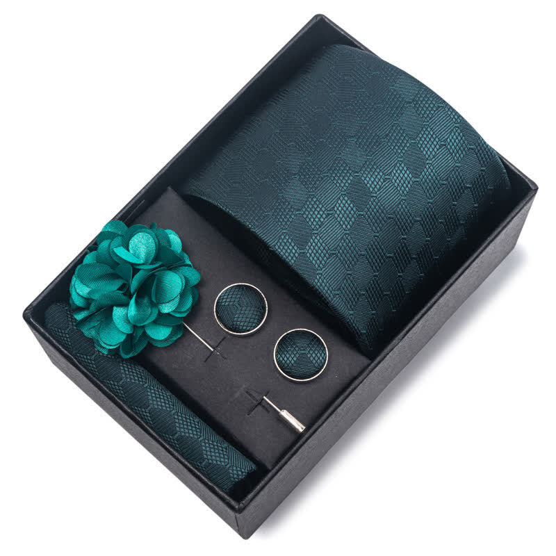 Set di 4 cravatte da uomo della serie Gentle Dark Green