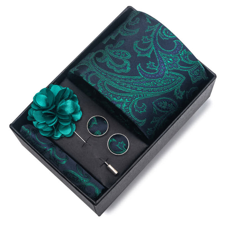 Set di 4 cravatte da uomo della serie Gentle Dark Green - image 9