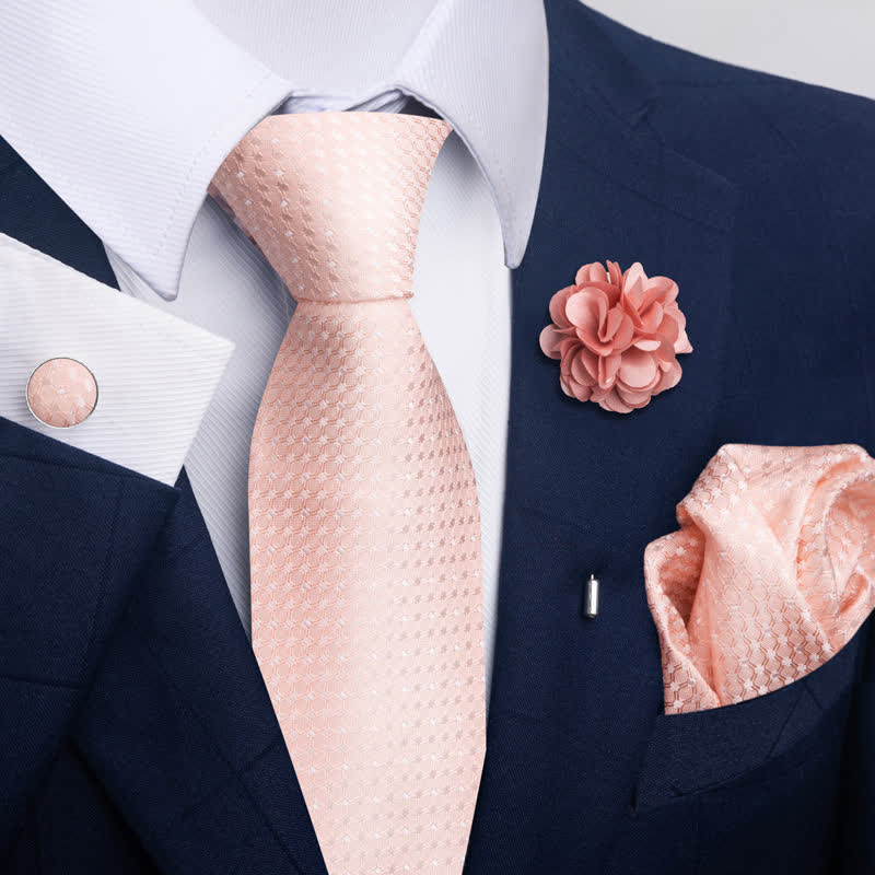 Set di 4 gemelli da taschino e cravatta da uomo con fantasia - Stile n. 13 - image 24
