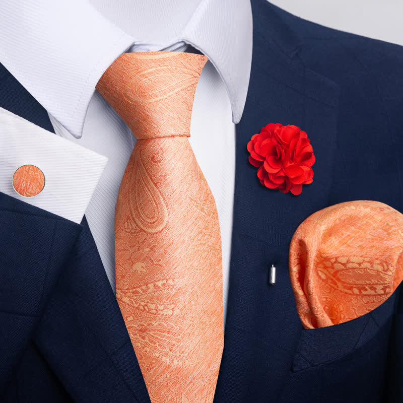 Set di 4 gemelli da taschino e cravatta da uomo con fantasia - Stile n. 11 - image 20