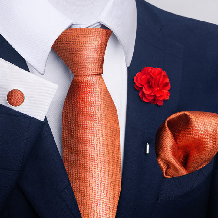 Set di 4 gemelli da taschino e cravatta da uomo con fantasia - Stile n. 10 - image 18