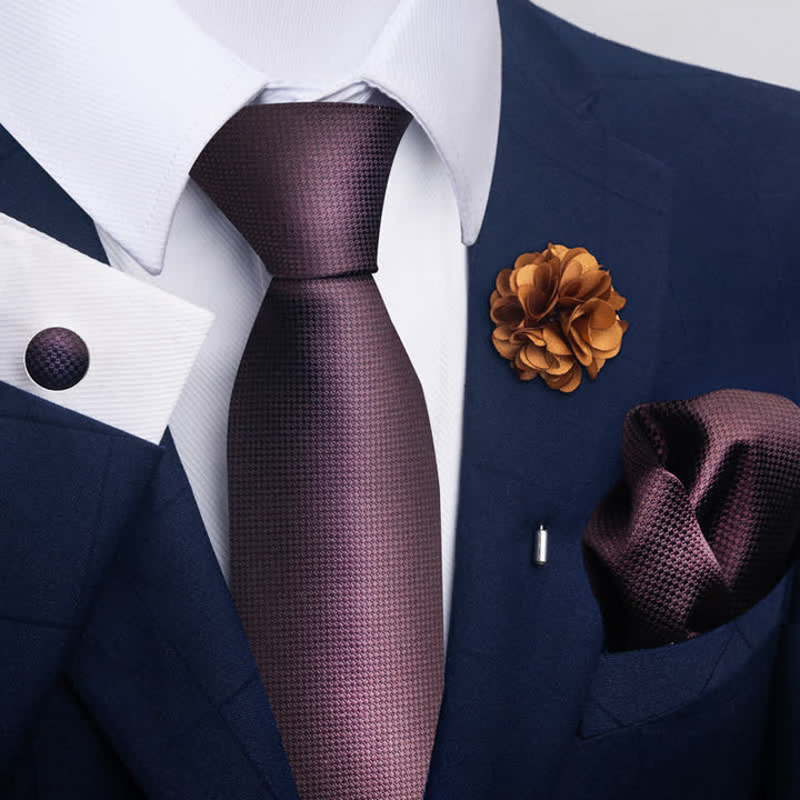 Set di 4 gemelli da taschino e cravatta da uomo con fantasia - Stile n. 8 - image 14