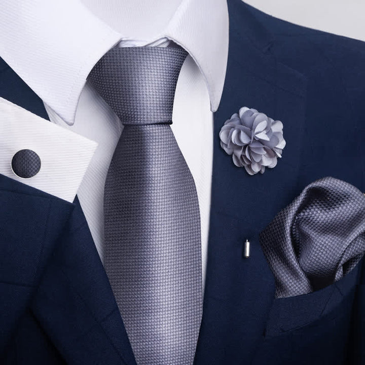 Set di 4 cravatte da uomo della serie Modern Silver Gray - Stile n. 4 - image 6