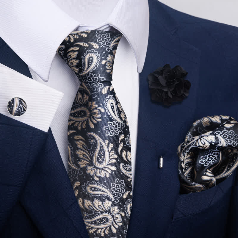Set di 4 cravatte da uomo della serie Modern Silver Gray - Stile n. 6 - image 10