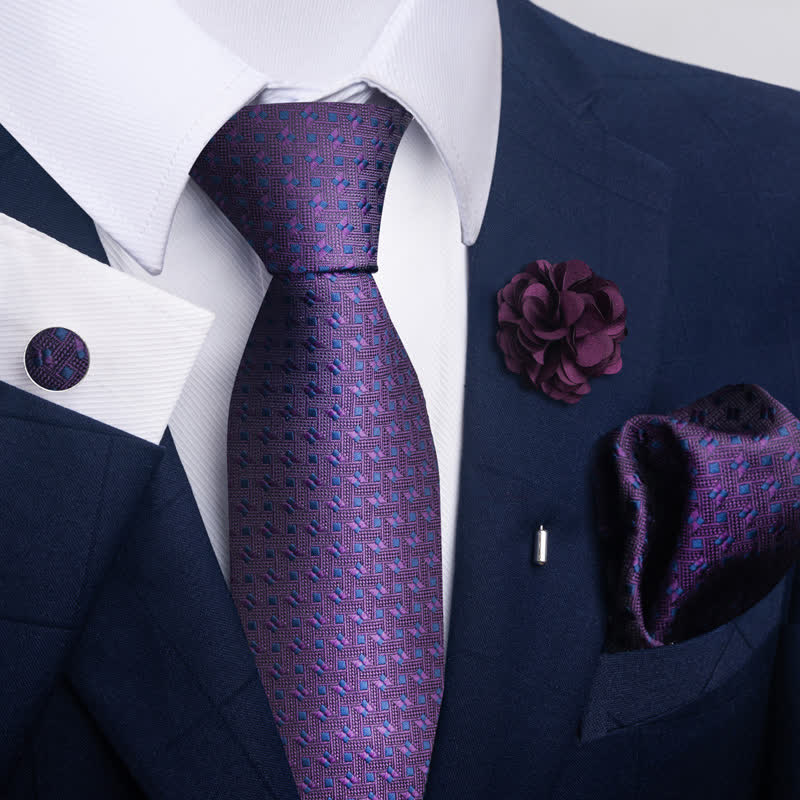 Set di 4 fazzoletti da taschino formali classici da uomo - Stile n. 7 - image 12