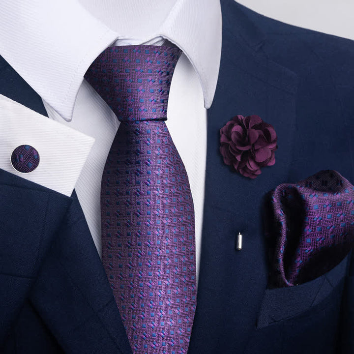Set di 4 fazzoletti da taschino formali classici da uomo - Stile n. 7 - image 12
