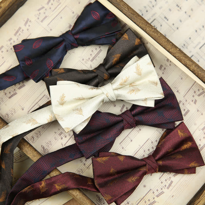 Papillon doppio strato elegante da uomo con motivo a grano
