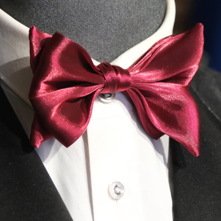 Papillon da uomo a forma di coda di pesce rosso vino lucido