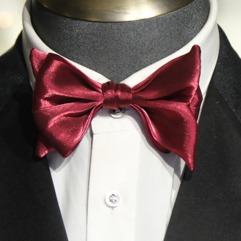 Papillon da uomo a forma di coda di pesce rosso vino lucido