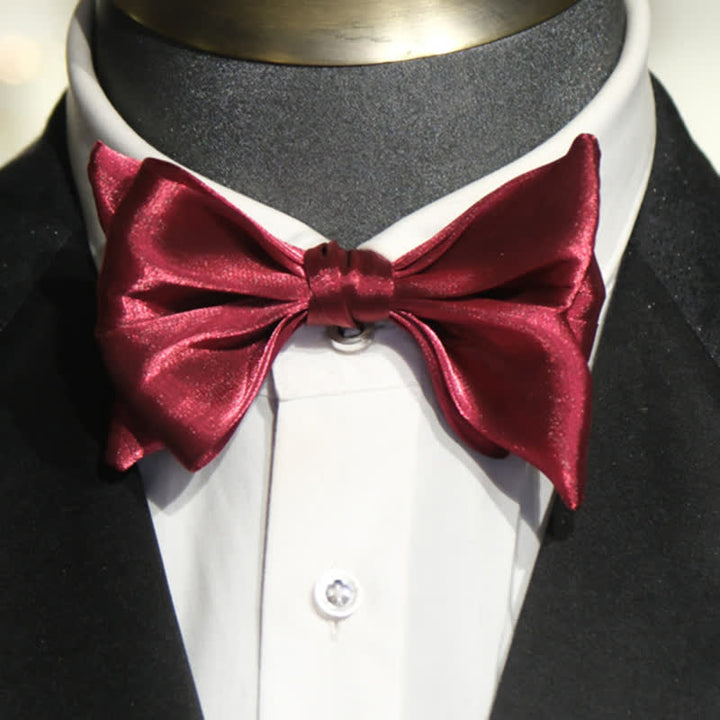 Papillon da uomo a forma di coda di pesce rosso vino lucido