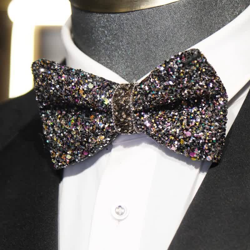Cravatta a farfalla scintillante e colorata da uomo con strass - Colorato - image 0