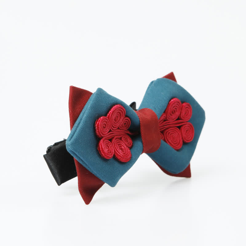 Papillon da uomo elegante blu scuro e rosso vino per matrimonio