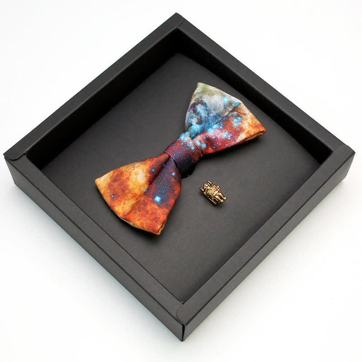 Set di 2 papillon con spilla e stelle astronauta da uomo Galaxy Stary