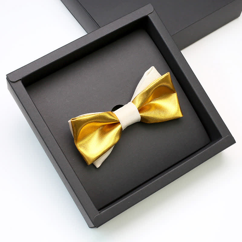 Papillon doppio strato bianco e oro di lusso da uomo - Oro e bianco - image 0
