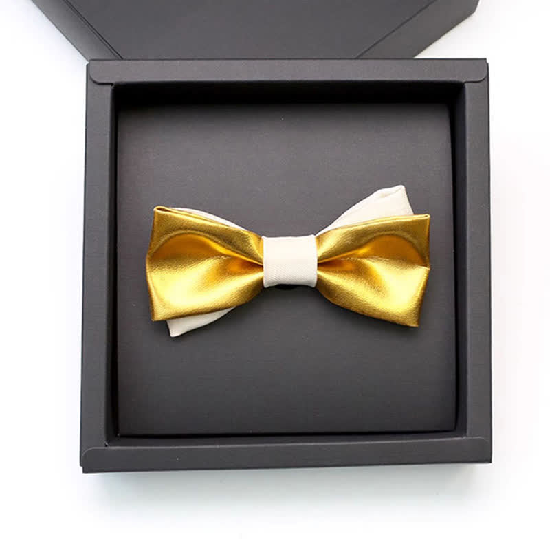 Papillon doppio strato bianco e oro di lusso da uomo