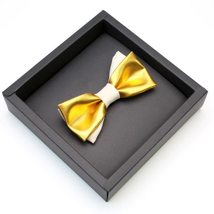 Papillon doppio strato bianco e oro di lusso da uomo