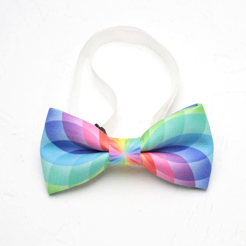 Papillon semplice con motivo arcobaleno colorato sfumato da uomo