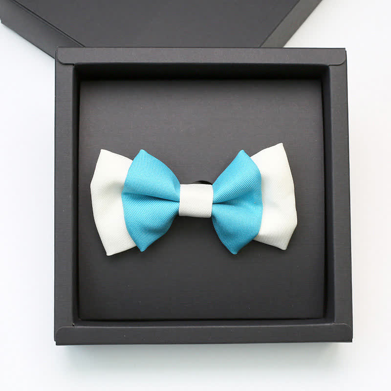 Papillon doppio strato blu cielo e bianco da uomo Confident