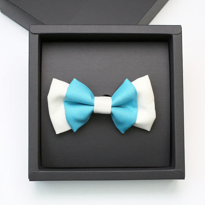 Papillon doppio strato blu cielo e bianco da uomo Confident