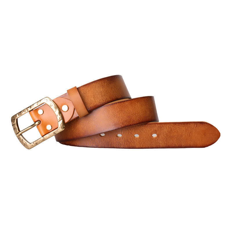 Cintura in pelle da uomo con design retrò classico e invecchiato
