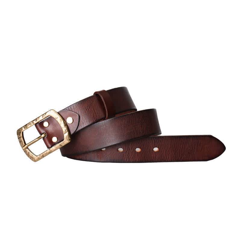 Cintura in pelle da uomo con design retrò classico e invecchiato