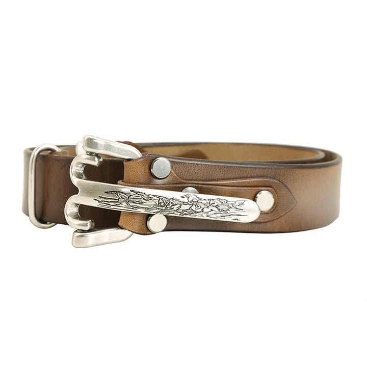 Cintura in pelle da cavalleria western da uomo