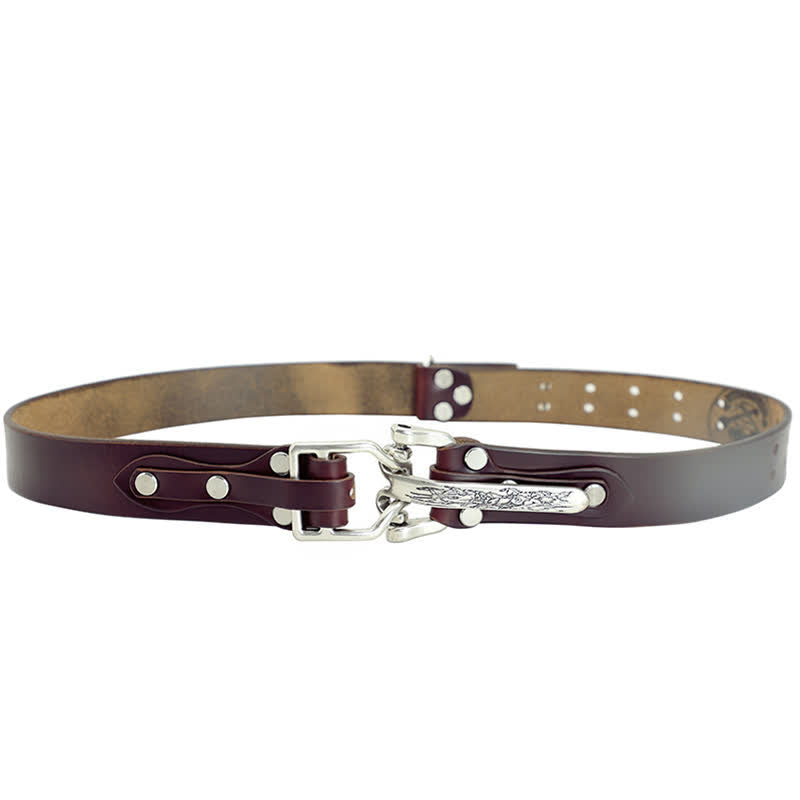 Cintura in pelle da cavalleria western da uomo