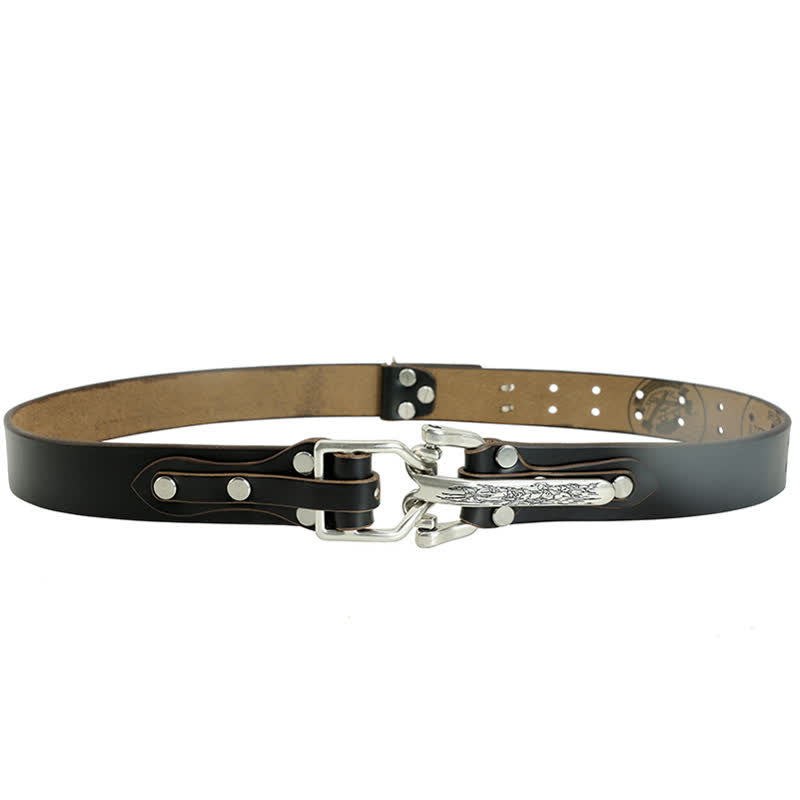 Cintura in pelle da cavalleria western da uomo