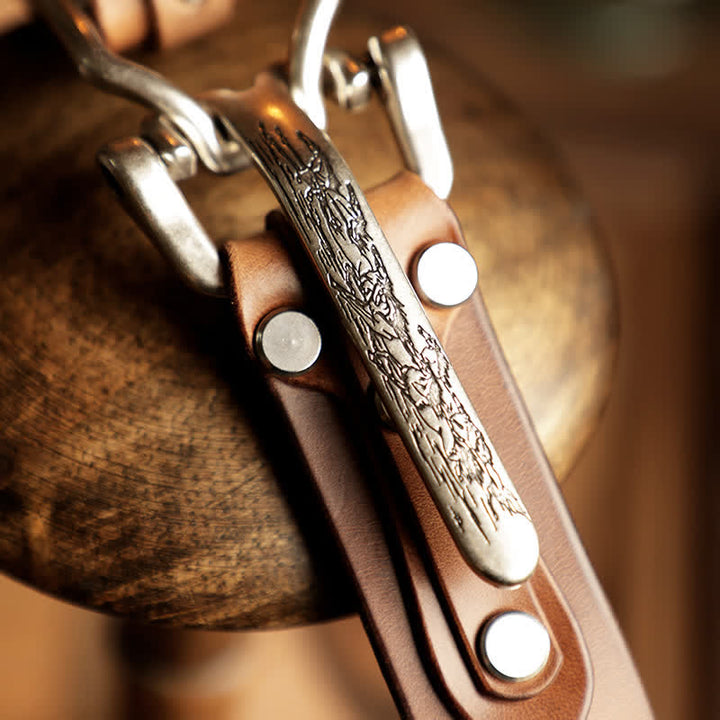 Cintura in pelle da cavalleria western da uomo