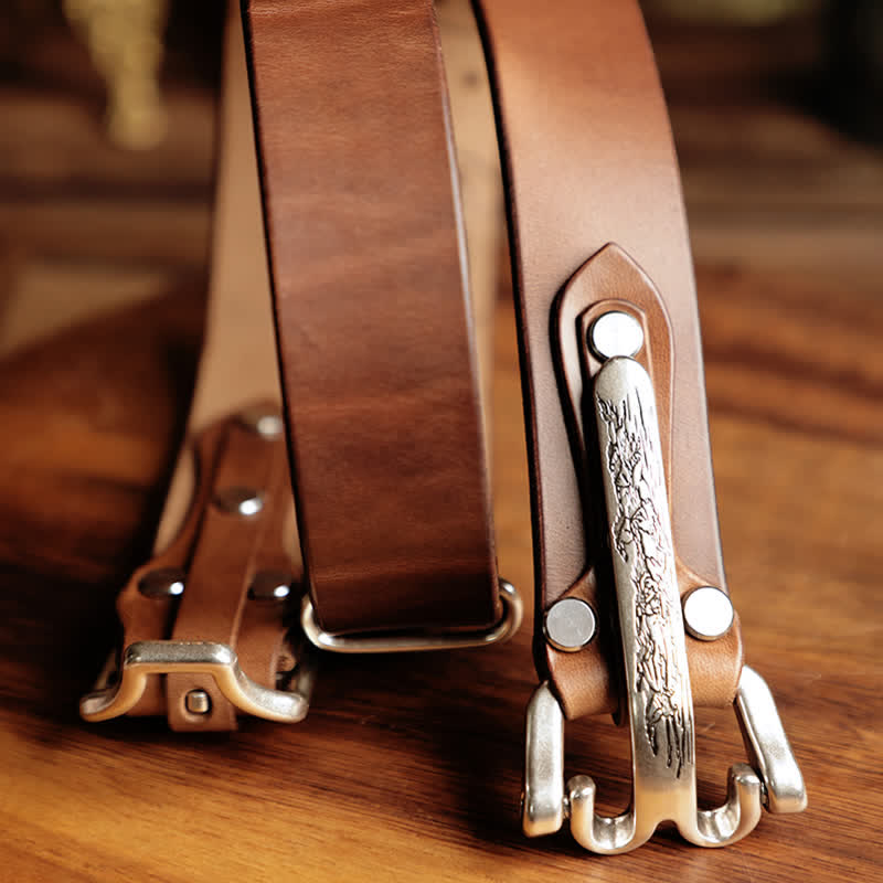 Cintura in pelle da cavalleria western da uomo