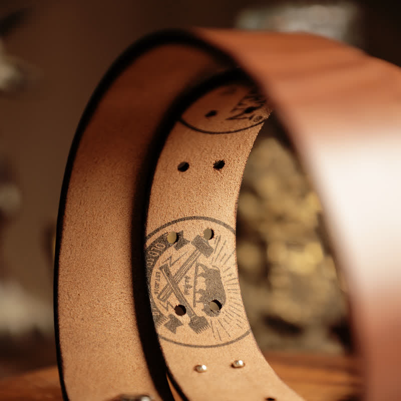 Cintura in pelle da cavalleria western da uomo