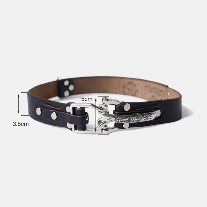 Cintura in pelle da cavalleria western da uomo