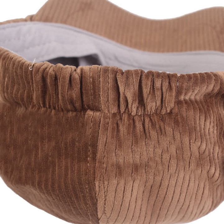 Cappello basco a righe in velluto a coste con visiera corta - image 1