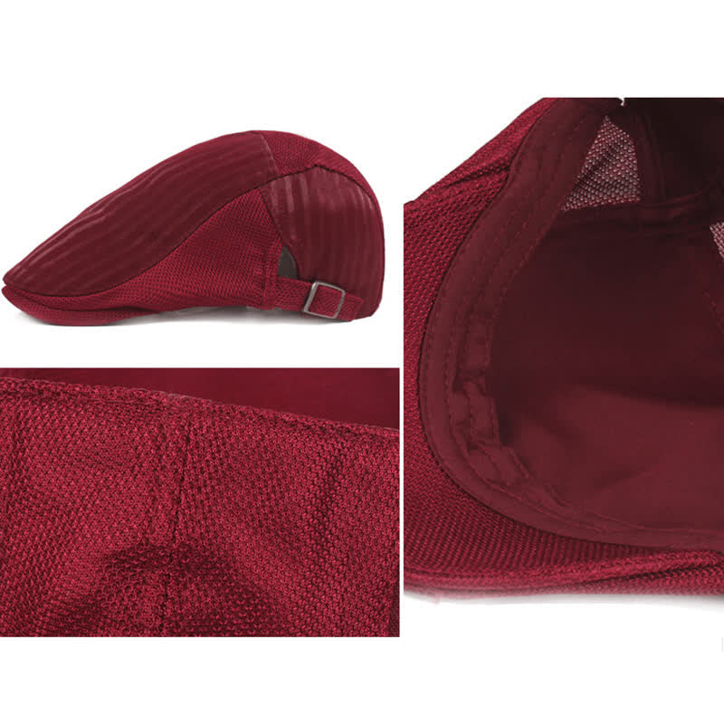 Cappello basco leggero a righe con becco d'anatra semplice
