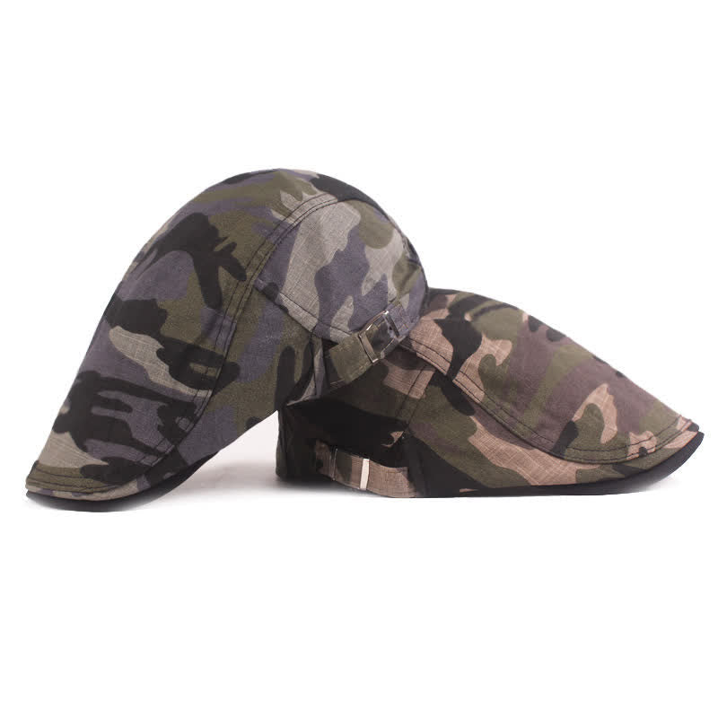 Cappello basco piatto da giornalaio con motivo mimetico