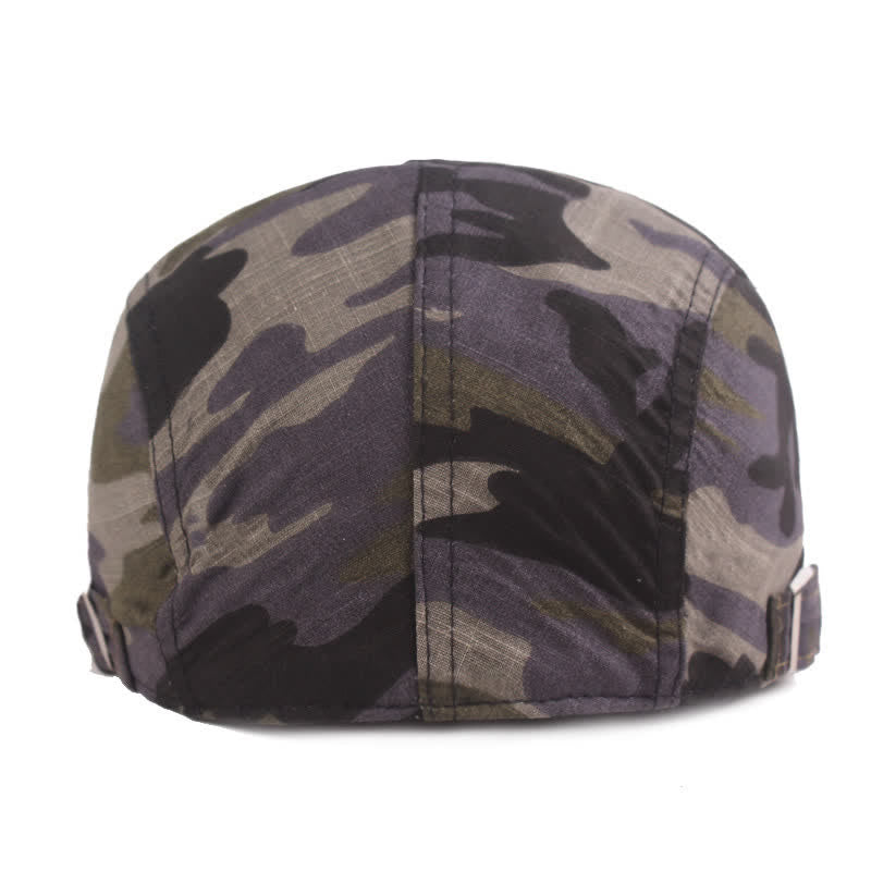 Cappello basco piatto da giornalaio con motivo mimetico