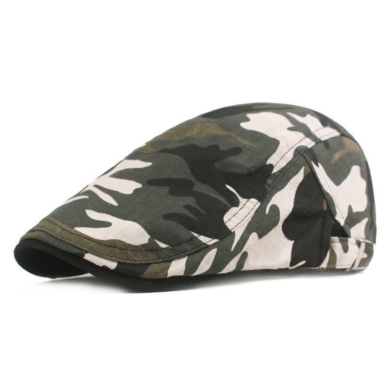Cappello basco piatto da giornalaio con motivo mimetico