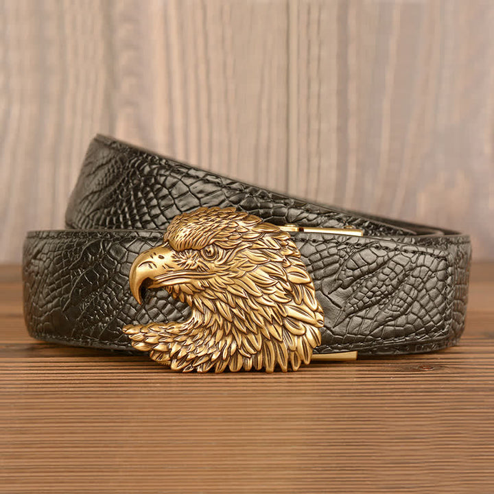 Cintura da uomo in pelle con motivo a artiglio di alligatore Eagle Cool - image 11
