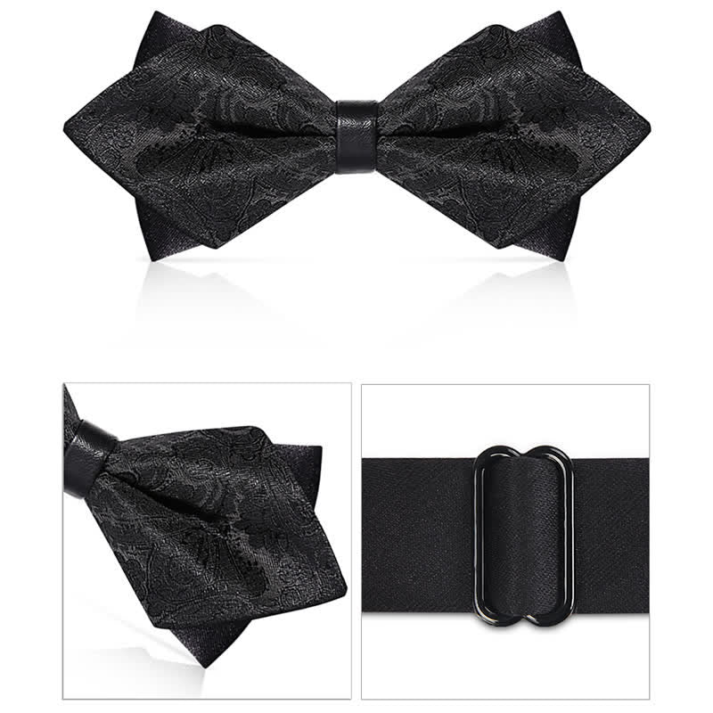 Papillon con motivo Paisley a doppio strato da uomo alla moda