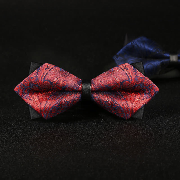 Papillon con motivo Paisley a doppio strato da uomo alla moda