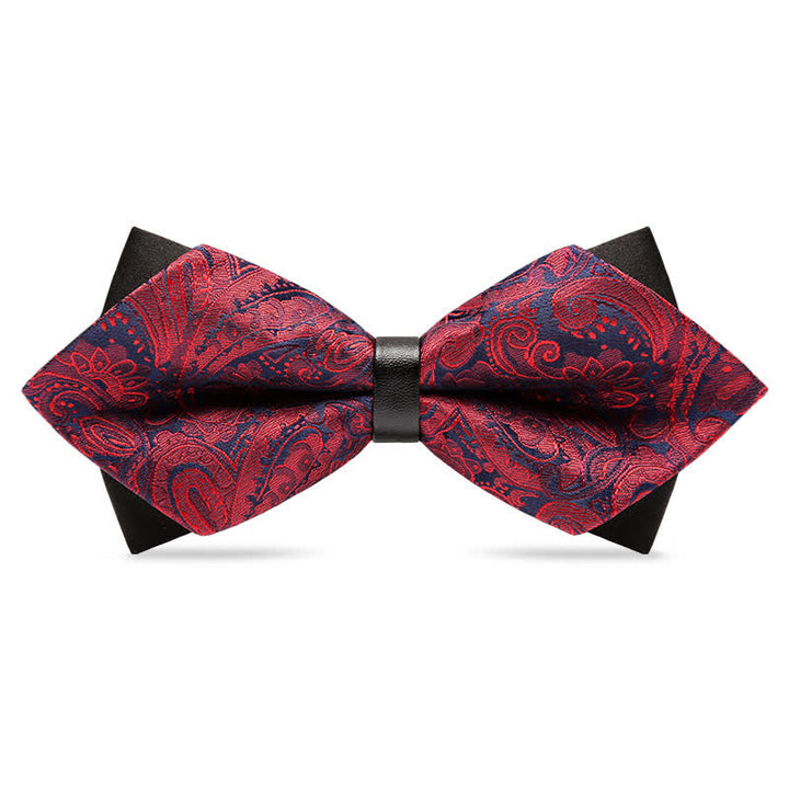 Papillon con motivo Paisley a doppio strato da uomo alla moda