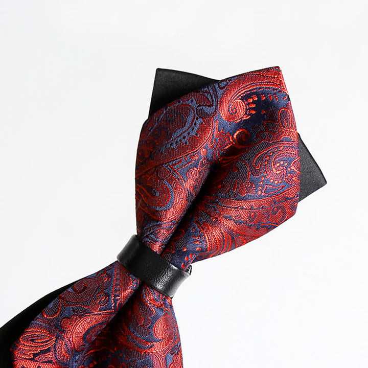 Papillon con motivo Paisley a doppio strato da uomo alla moda