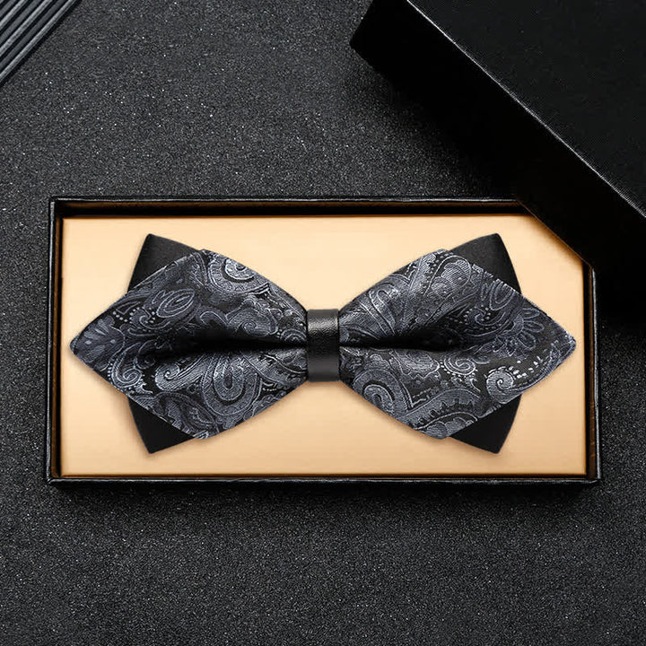 Papillon con motivo Paisley a doppio strato da uomo alla moda