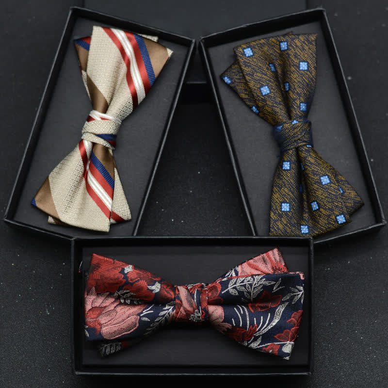 Set di 2 fazzoletti con papillon e motivo floreale elegante da uomo