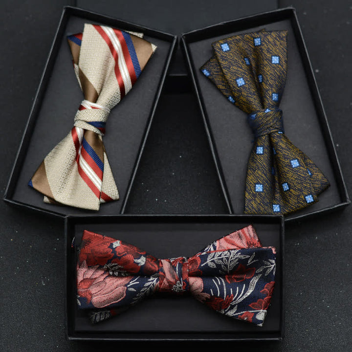 Set di 2 fazzoletti con papillon e motivo floreale elegante da uomo